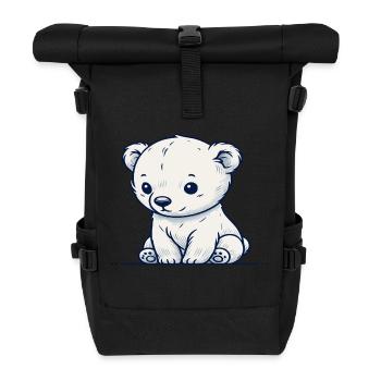 Ours blanc - Sac à dos roll top - noir - Devant