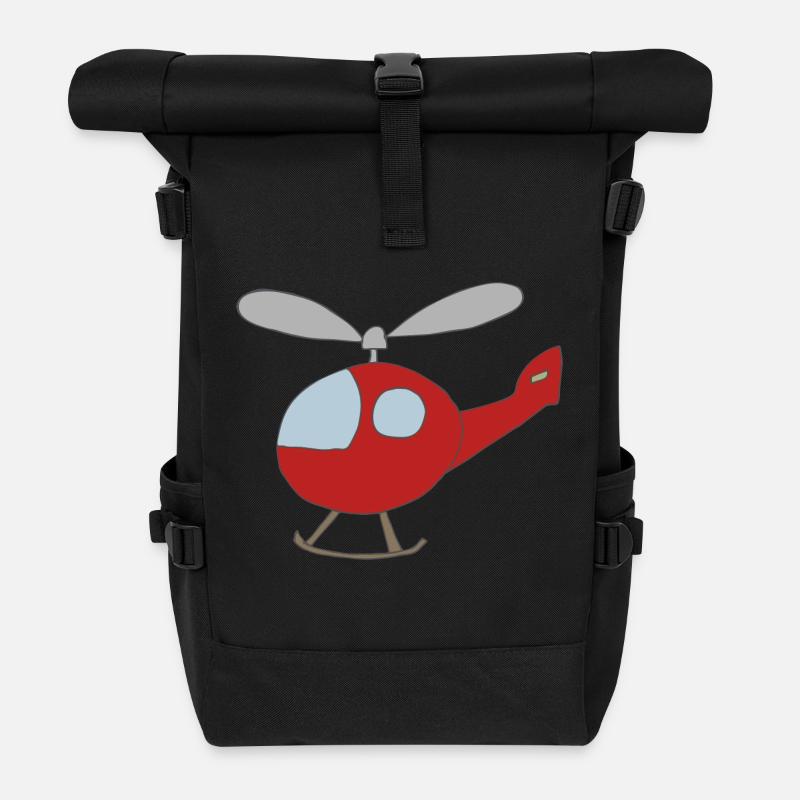 hubschrauber - Rolltop Rucksack - Schwarz