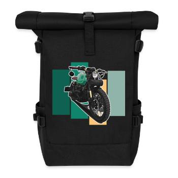 Bobber // Custom // Motorcycle - Roll Top Backpack - black - Front