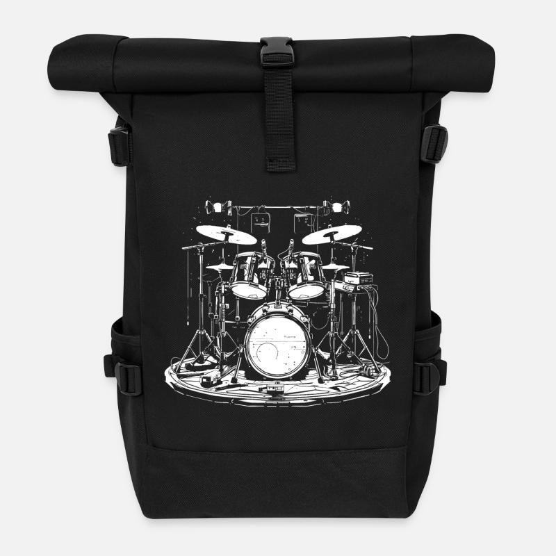 Schlagzeug - Rolltop Rucksack - Schwarz