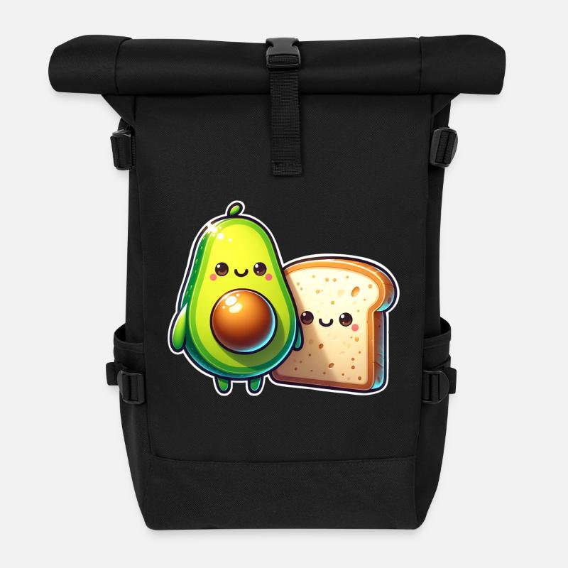 Avocado Toast - Rolltop Rucksack - Schwarz