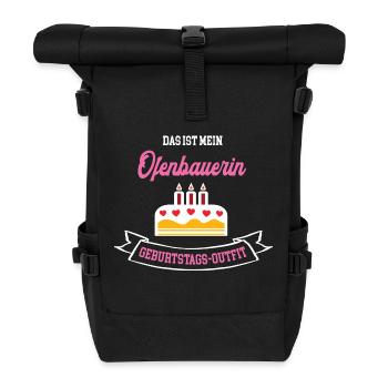 Ofenbauerin Geburtstag Geburtstagsgeschenk Chefin - Rolltop Rucksack - Schwarz - Vorne