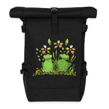 Frogs - Roll Top Backpack - black - Front