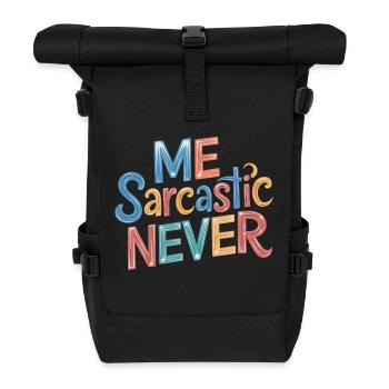 Me Sarcastic Never 10 - Rolltop Rucksack - Schwarz - Vorne