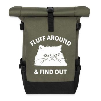 Fluff Around & Find Out - Roll Top Backpack - olive/black - Front