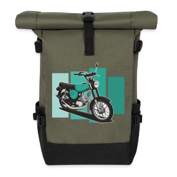 S51 (türkis) // Illustration - Rolltop Rucksack - Olive/Schwarz - Vorne