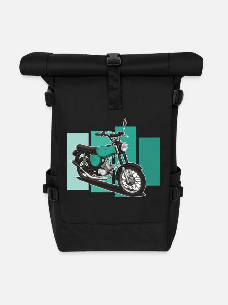S51 (türkis) // Illustration - Rolltop Rucksack - Schwarz