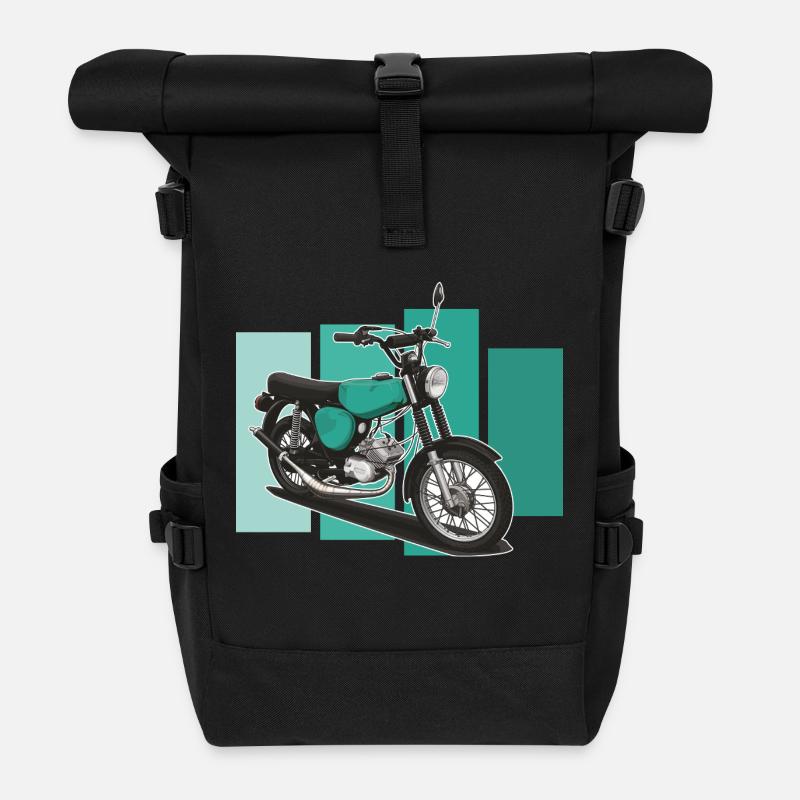 S51 (türkis) // Illustration - Rolltop Rucksack - Schwarz