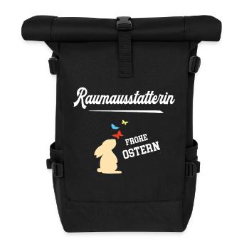 Raumausstatterin Ostern Oster Outfit Designerin - Rolltop Rucksack - Schwarz - Vorne