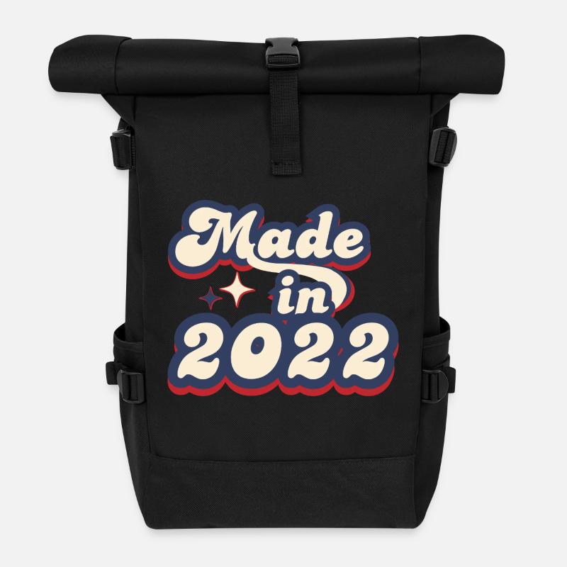 Made in 2022 retro - Sac à dos roll top - noir