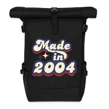 Hergestellt im Jahr 2004 Retro - Rolltop Rucksack - Schwarz - Vorne