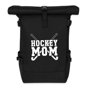 Maman de hockey – Fière maman de hockey sur gazon - Sac à dos roll top - noir - Devant