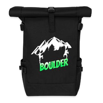 Bouldering Climbing Mountains - Roll Top Backpack - black - Front