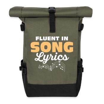 Fluent In Song Lyrics Singing Singer - Rolltop Rucksack - Olive/Schwarz - Vorne