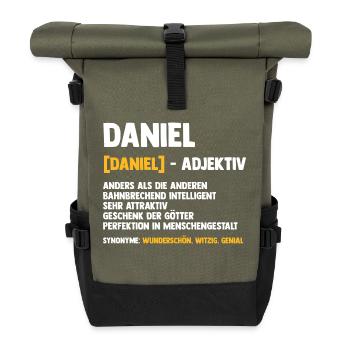 Daniel - Rolltop Rucksack - Olive/Schwarz - Vorne