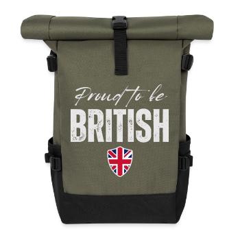 Proud British, Made in the UK - Roll Top Backpack - olive/black - Front