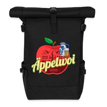 Äppelwoi Frankfurt Deutschland Ebbelwoi Souvenir - Rolltop Rucksack - Schwarz - Vorne
