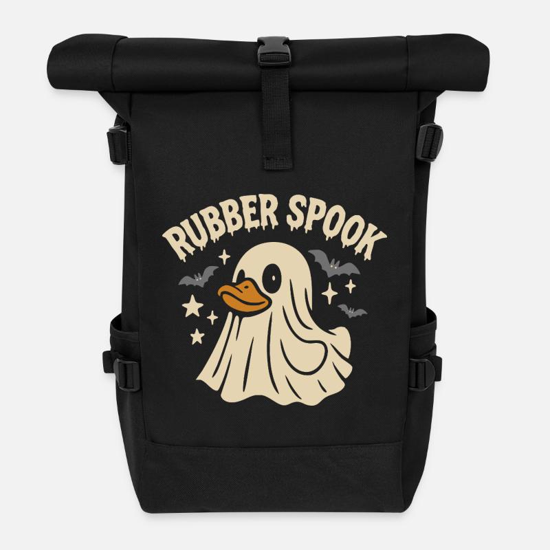 Geist Badeente & lustiger Spruch Motiv - Rolltop Rucksack - Schwarz