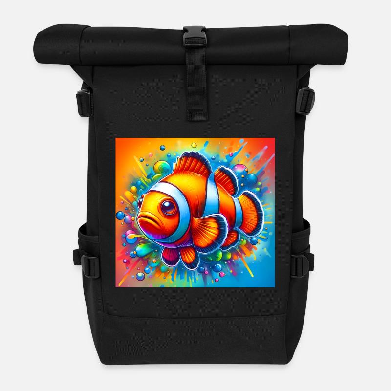 Clownfisch - Rolltop Rucksack - Schwarz