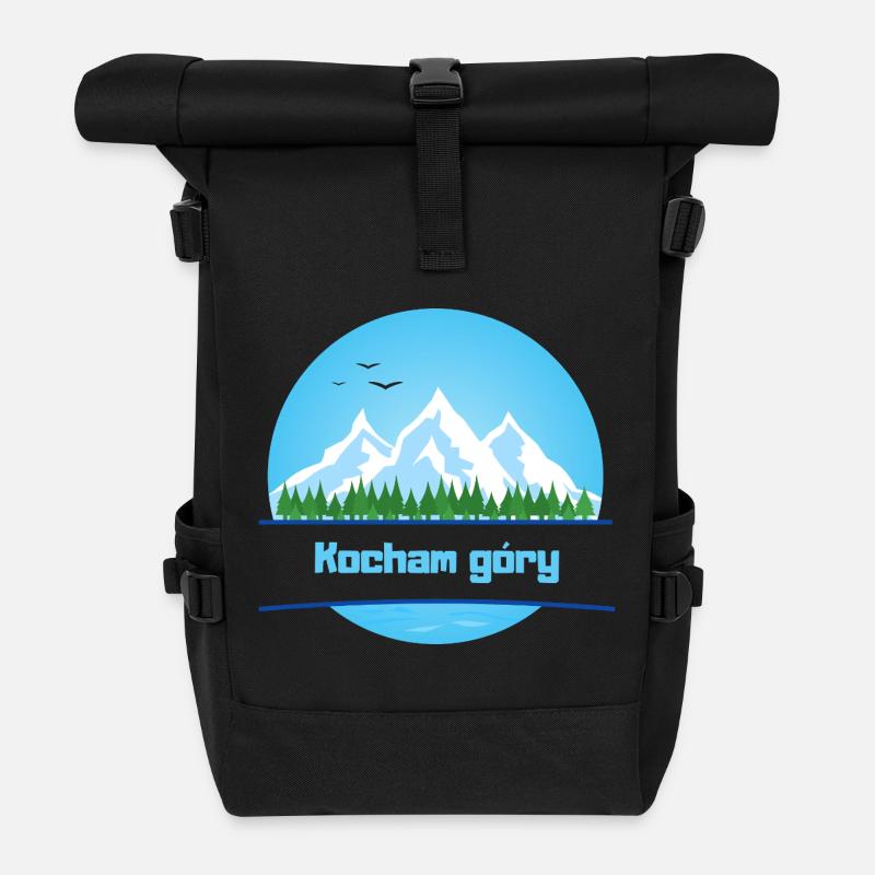 J'aime les montagnes - Sac à dos roll top - noir