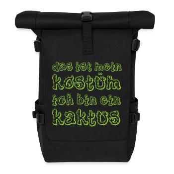 Das ist mein Kostüm ich bin ein Kaktus Fasching - Rolltop Rucksack - Schwarz - Vorne