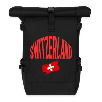 Switzerland - Rolltop Rucksack - Schwarz - Vorne