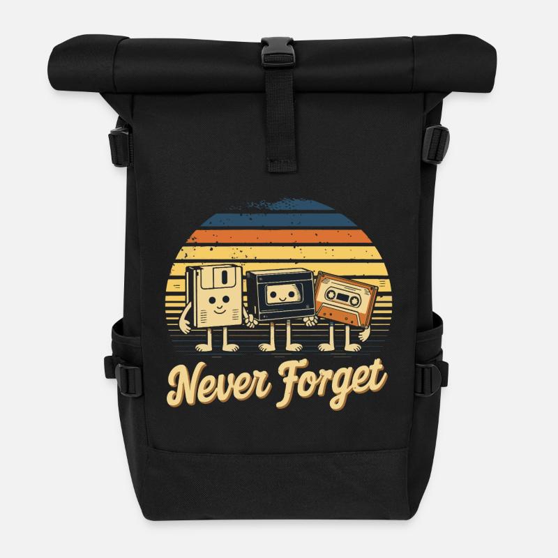 Never forget - Rolltop Rucksack - Schwarz