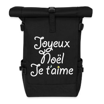 Merry Christmas I Love You - Roll Top Backpack - black - Front