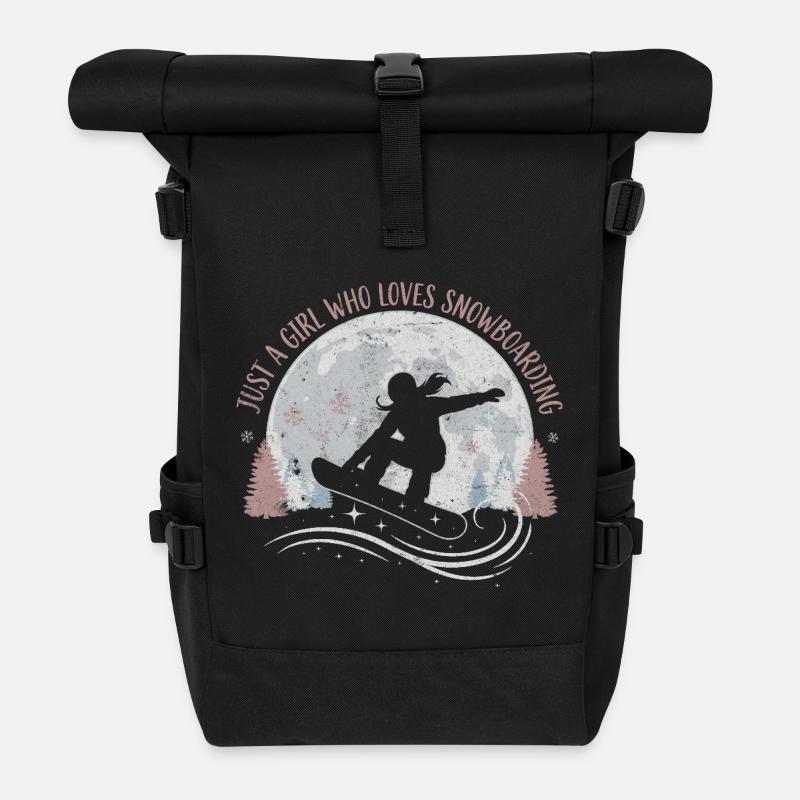 Juste une fille qui aime le snowboard - Sac à dos roll top - noir