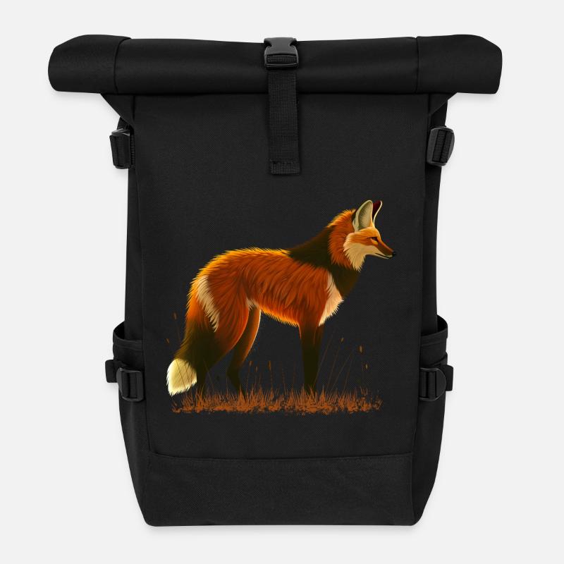 Mähnenwolf - Rolltop Rucksack - Schwarz