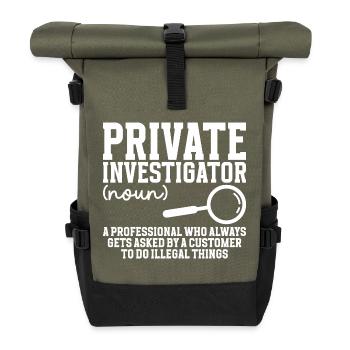 Privatdetektiv-Kostümbeobachtung Privatdetektiv - Rolltop Rucksack - Olive/Schwarz - Vorne