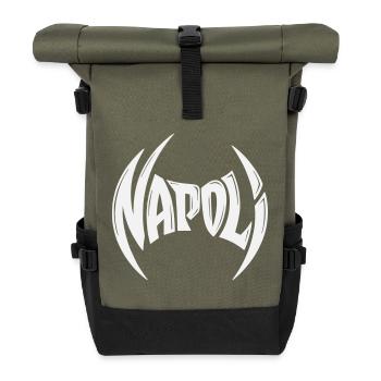 Typographie du blason de Naples - Sac à dos roll top - olive/noir - Devant