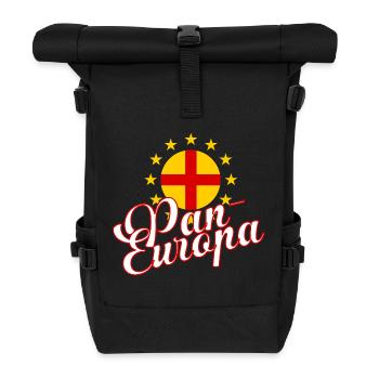 Pan-Europa Retro-Skript - Rolltop Rucksack - Schwarz - Vorne
