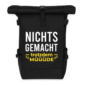 Nothing done but tired - Roll Top Backpack - black - Front
