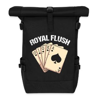 Spielkarte Kartenspiel Pik Pikass - Rolltop Rucksack - Schwarz - Vorne
