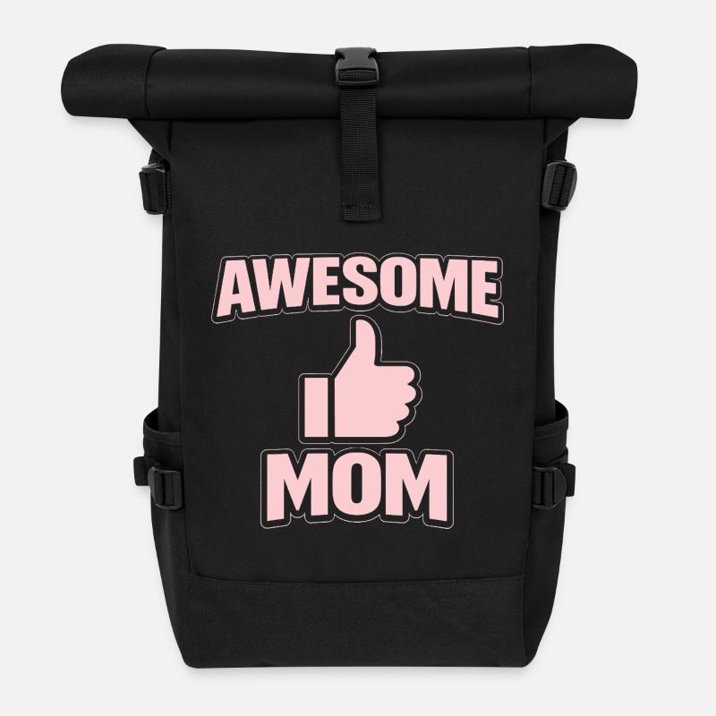MAMAN GÉNIALE – Déclaration Rose Cool - Sac à dos roll top - noir
