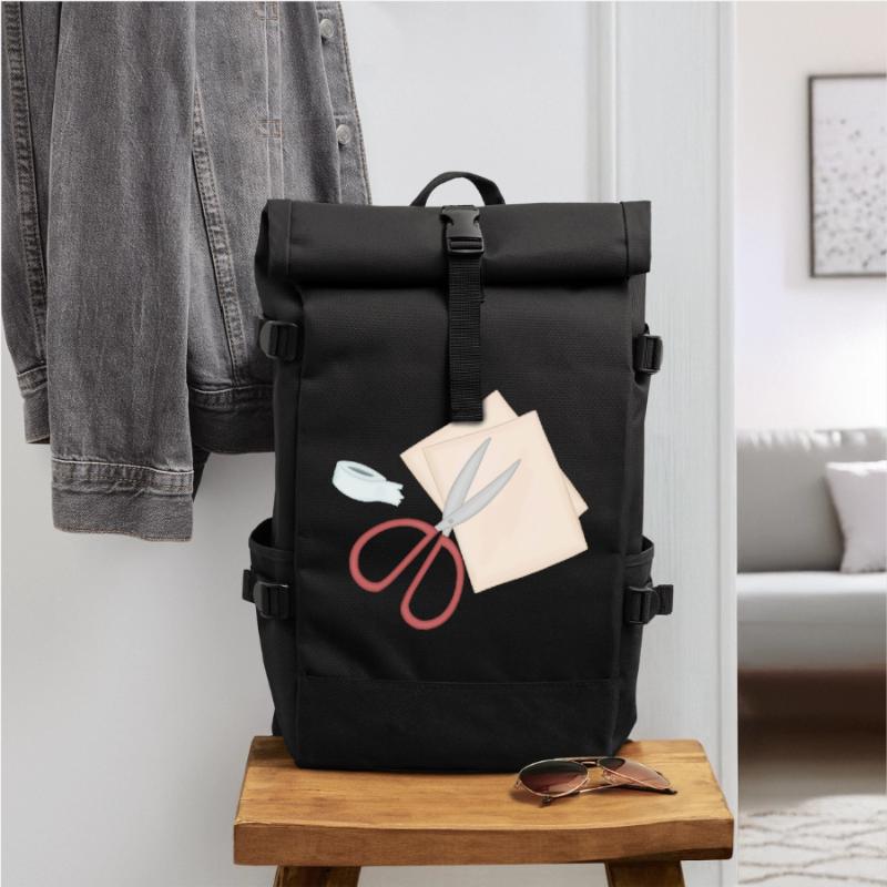 Studio de papier motif de ciseaux créatifs Sac à dos roll top