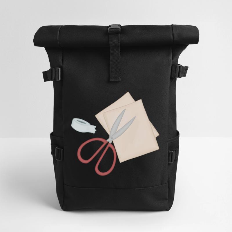Studio de papier motif de ciseaux créatifs Sac à dos roll top