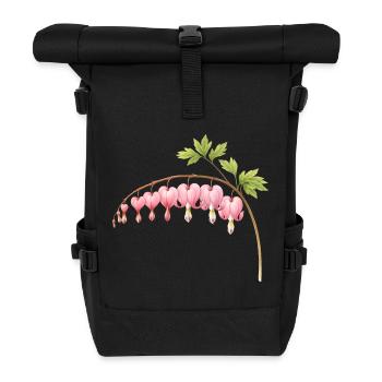Fleur de printemps rose au cœur saignant - Sac à dos roll top - noir - Devant