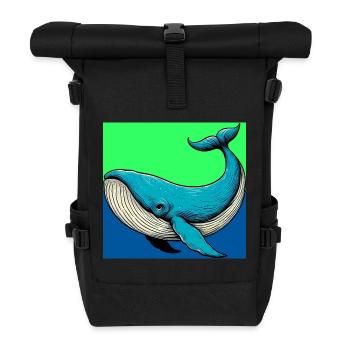 whale - Roll Top Backpack - black - Front