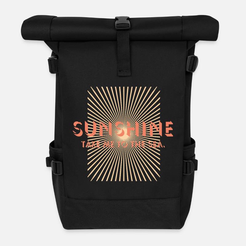 Sunshine take me to the beach - Rolltop Rucksack - Schwarz