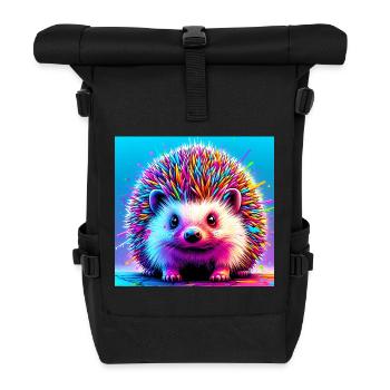 hedgehog - Roll Top Backpack - black - Front