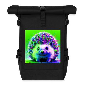 hedgehog - Roll Top Backpack - black - Front