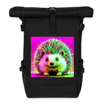 hedgehog - Roll Top Backpack - black - Front