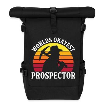Funny Worlds Okay Goldgräber-Bergarbeiter - Rolltop Rucksack - Schwarz - Vorne