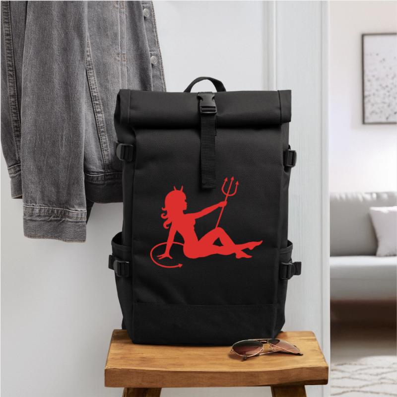 Devil Mudflap Girl Roll Top Backpack