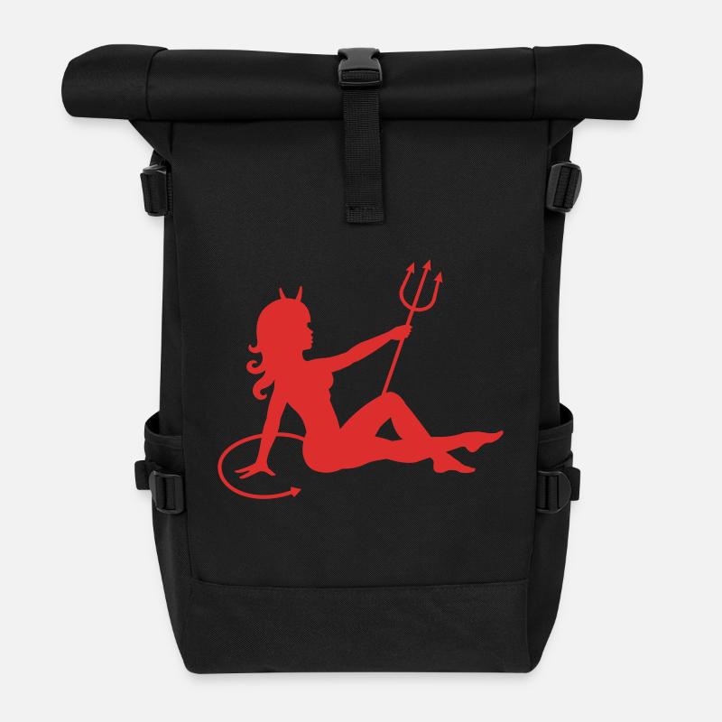 Devil Mudflap Girl - Roll Top Backpack - black