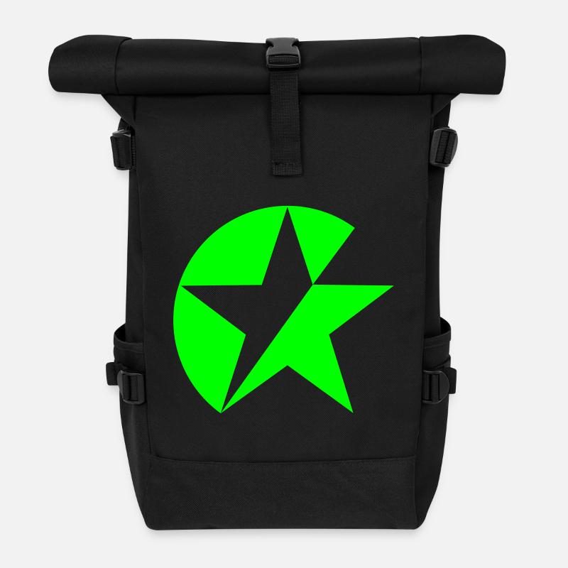Syndicalistic Star - Rolltop Rucksack - Schwarz