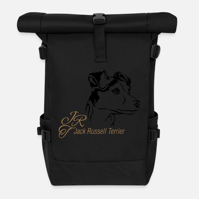 Jack Russell Terrier - Rolltop Rucksack - Schwarz