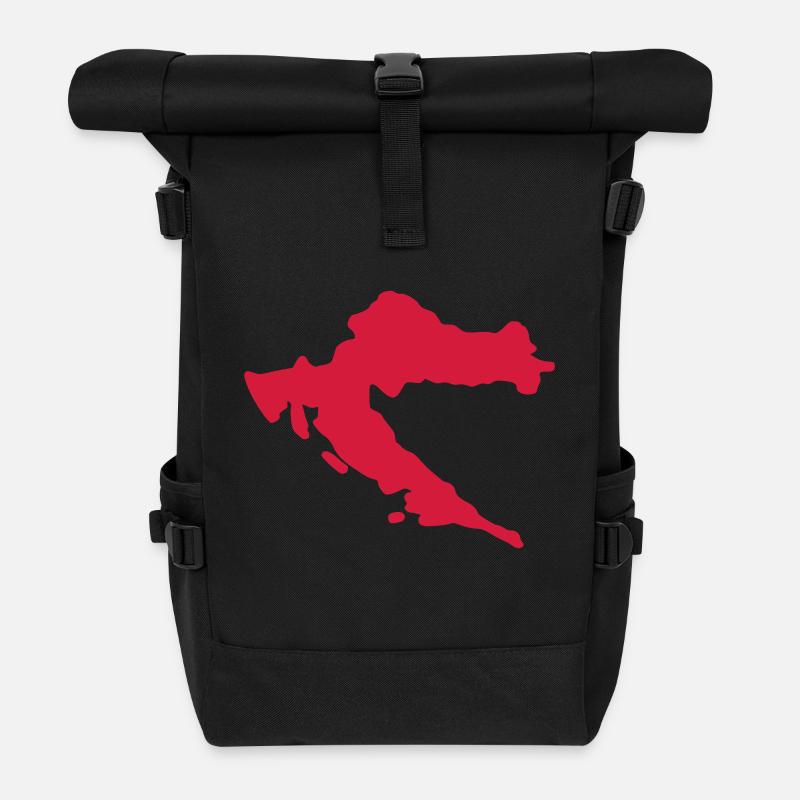 Kroatien Umriss - Rolltop Rucksack - Schwarz